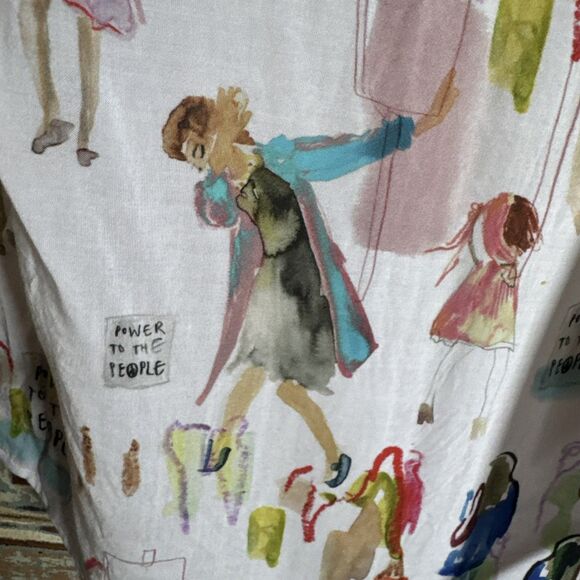 Riani Woman's Pink Power To The People Size 10 Artwear Long Sleeve Button Down - Picture 13 of 16